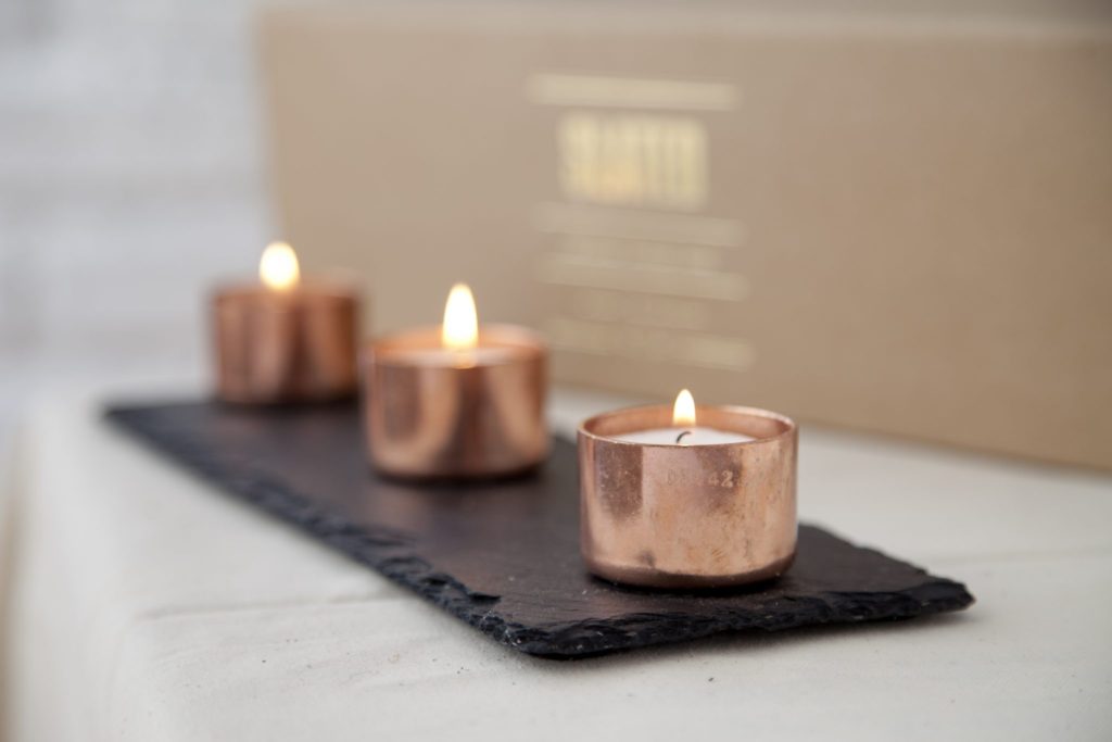 The SLATED Copper Candle Trio