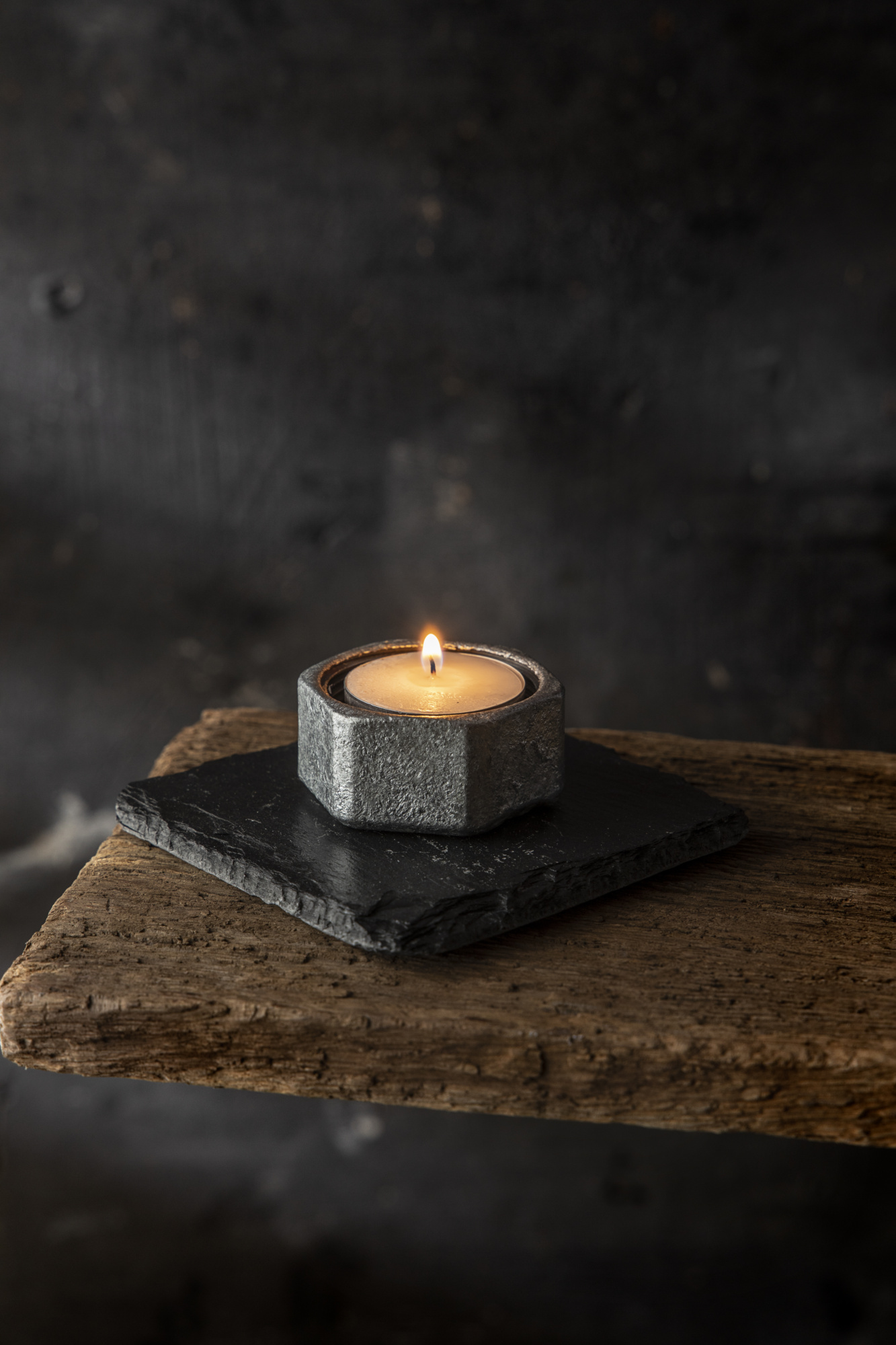 The SLATED Steel Candle Holder - Square - Image 3