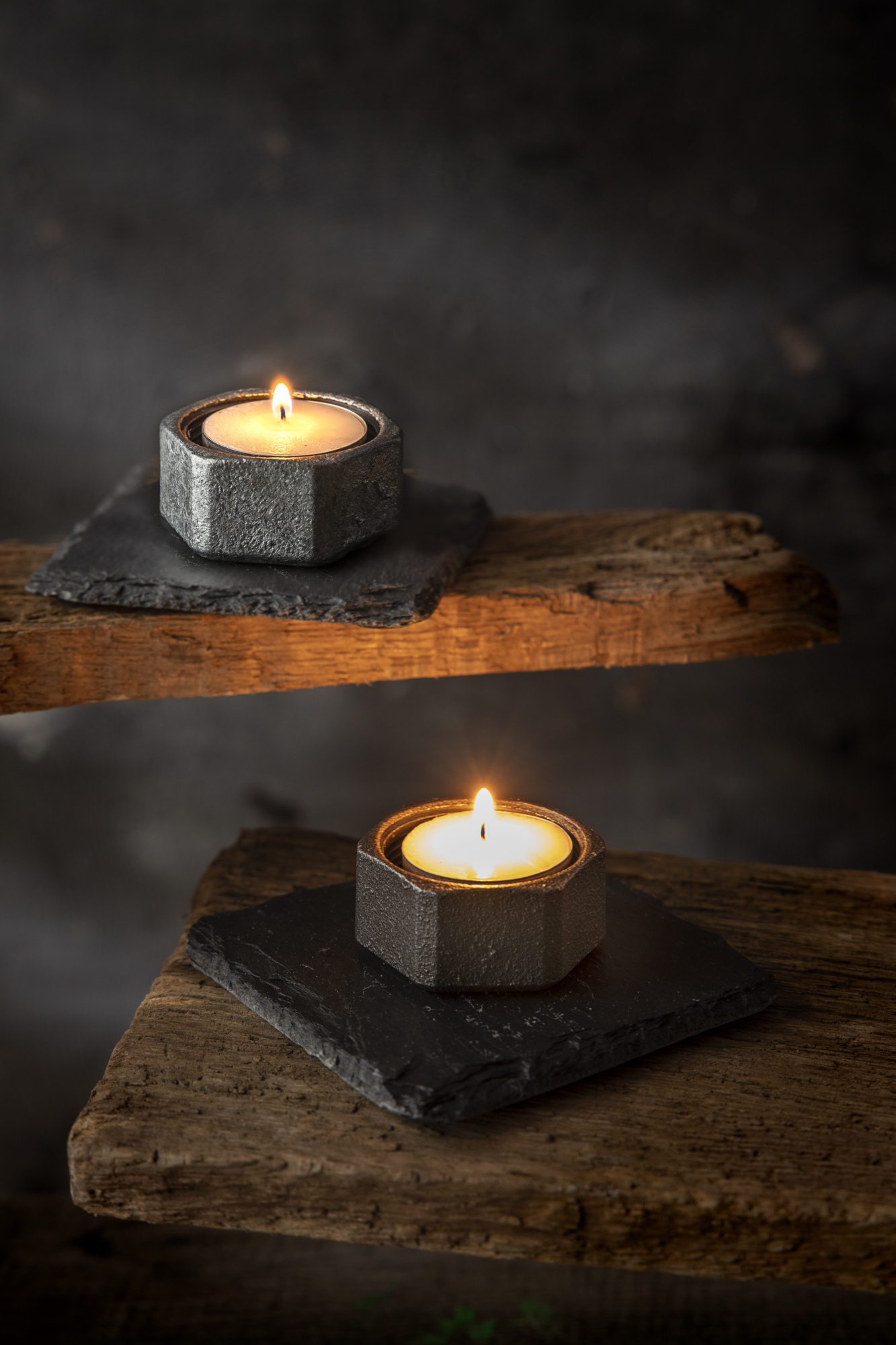 The SLATED Black Steel Candle Holder - Square - Image 2